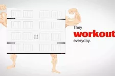 Garage door with muscles